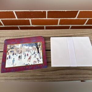Burgoyne Vintage Christmas Cards Holiday Cards Winter Snow Ice Skating Village